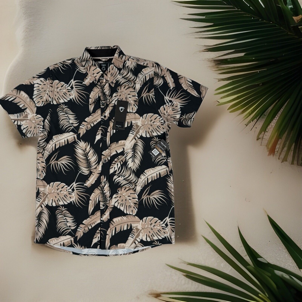 Fried Denim NYC Mens Medium Slim Fit Short Sleeve Black Floral Shirt NWT - Picture 4 of 5